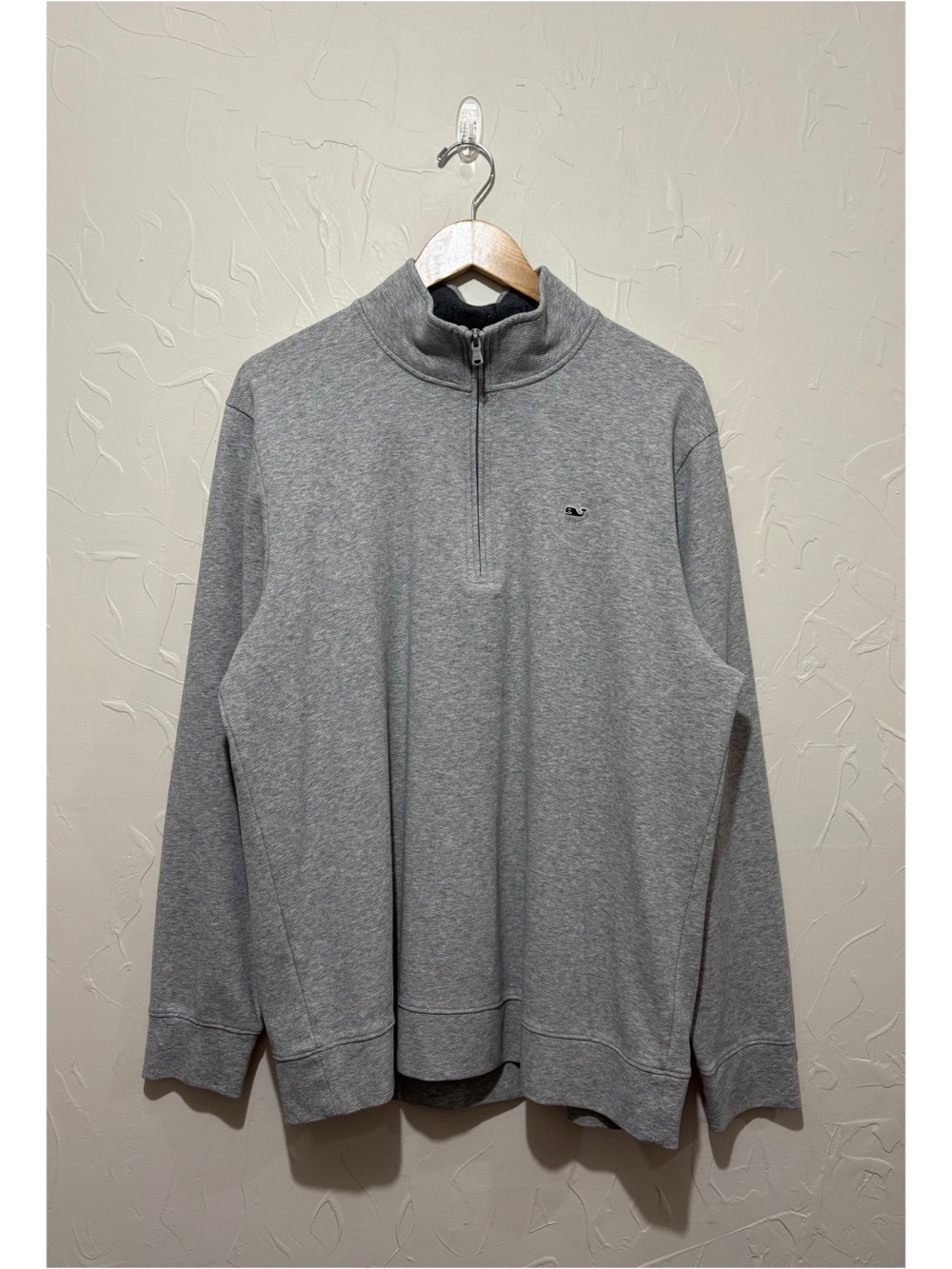 Vineyard Vines Performance “Saltwater Quarter-Zip” grey pullover (XL)